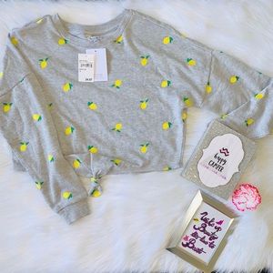 Love, Fire HEATHER GREY WITH LEMON SWEATSHIRT
